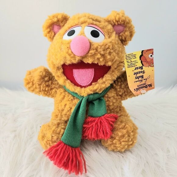 Vintage 1987 Baby Fozzie Bear Muppet Plush with Scarf 8” - Picture 1 of 7